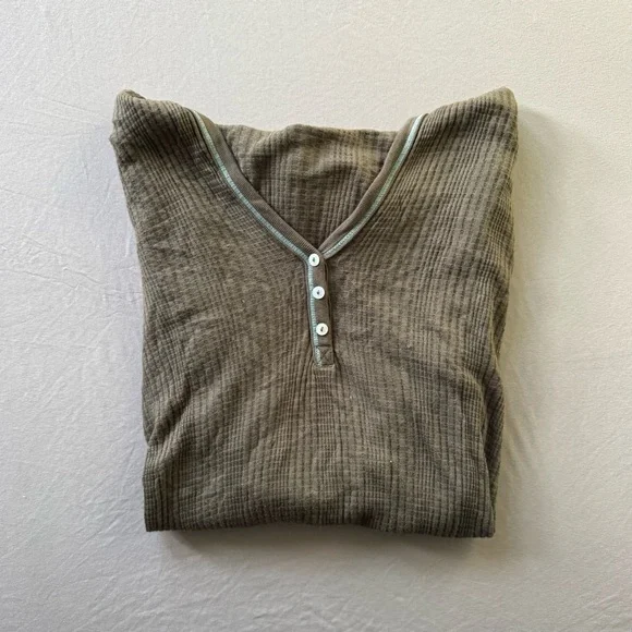 Splendid Thermal Hooded Henley Tee - Picture 1 of 7